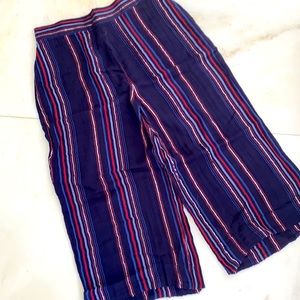 Cotton gauzy wide leg pants